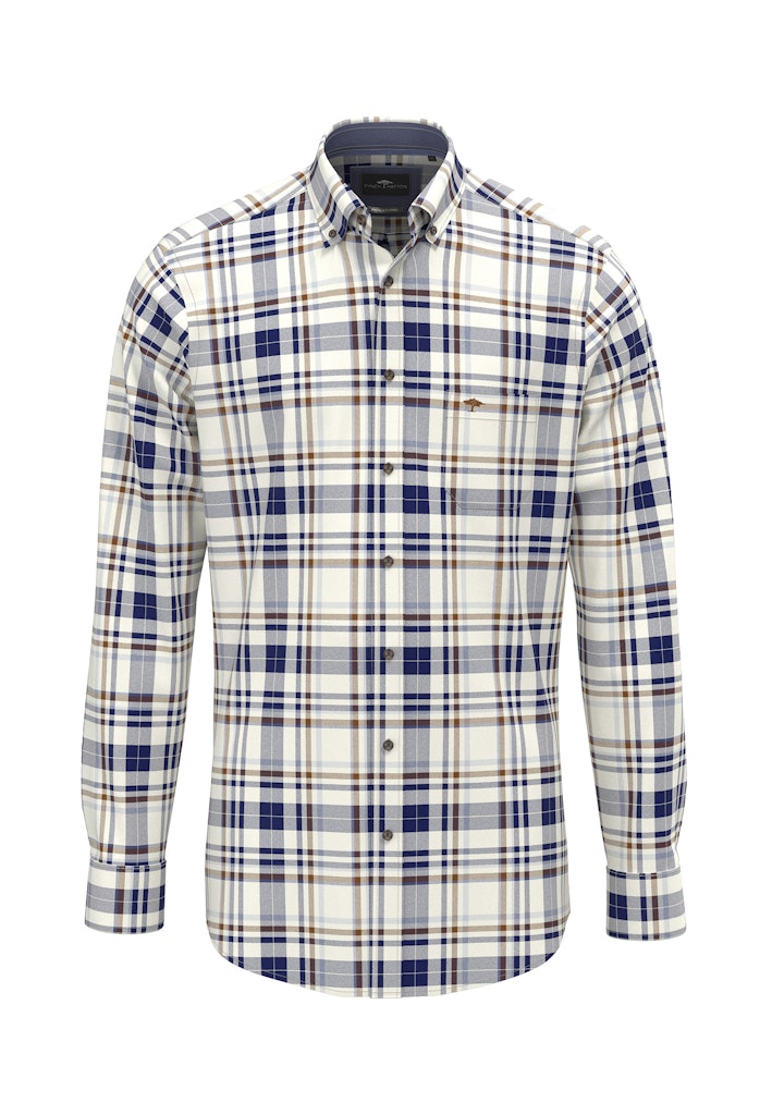 Fynch-Hatton Misty Blue Casual Fit Button-Down Shirt