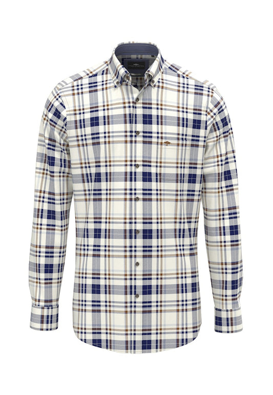 Fynch-Hatton Misty Blue Casual Fit Button-Down Shirt