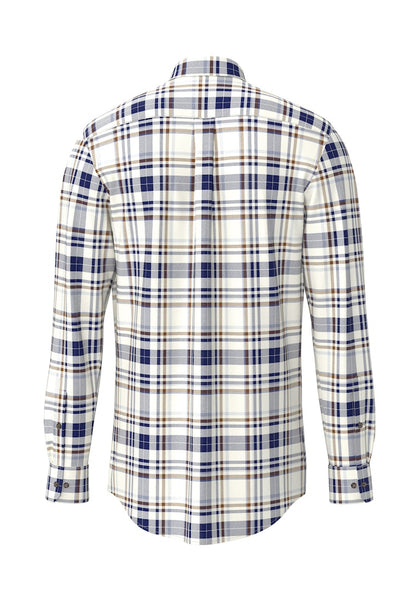 Fynch-Hatton Misty Blue Casual Fit Button-Down Shirt