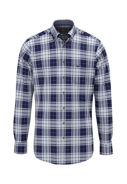 Fynch-Hatton Casual Fit Button-Down Navy Shirt