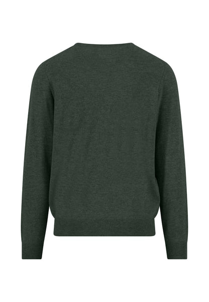 Fynch-Hatton Dark Ivy Merinos-Kashmir Crewneck Knit