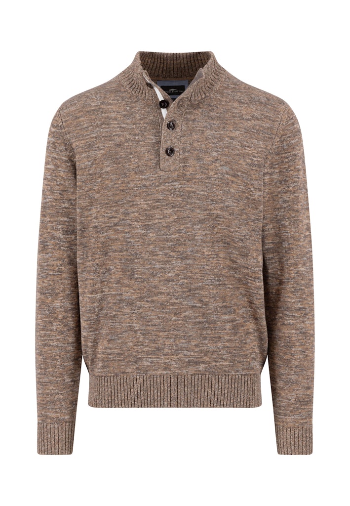 Fynch-Hatton Buttoned Melange Troyer Half-Zip Knit