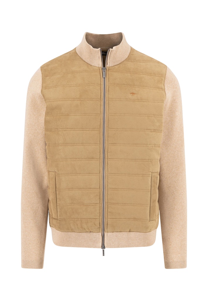 Fynch-Hatton Taupe Suede Strick-Cardigan