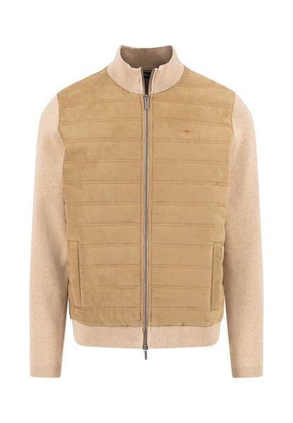 Fynch-Hatton Taupe Suede Strick-Cardigan