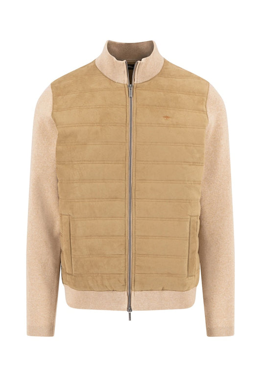 Fynch-Hatton Taupe Suede Strick-Cardigan