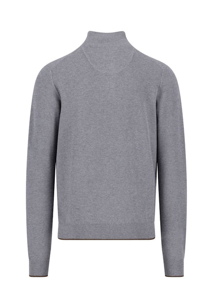 Fynch-Hatton Steel Buttoned Half-Zip Knit