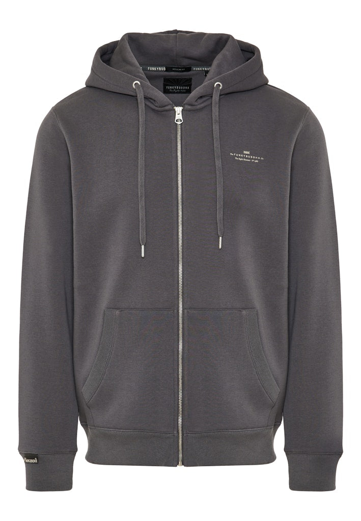 Funky Buddha Full-Zip Grey Hoodie Sweater
