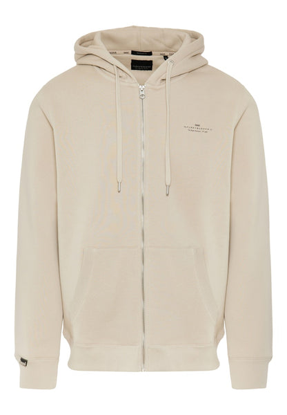 Funky Buddha Full-Zip Greige Hoodie Sweater