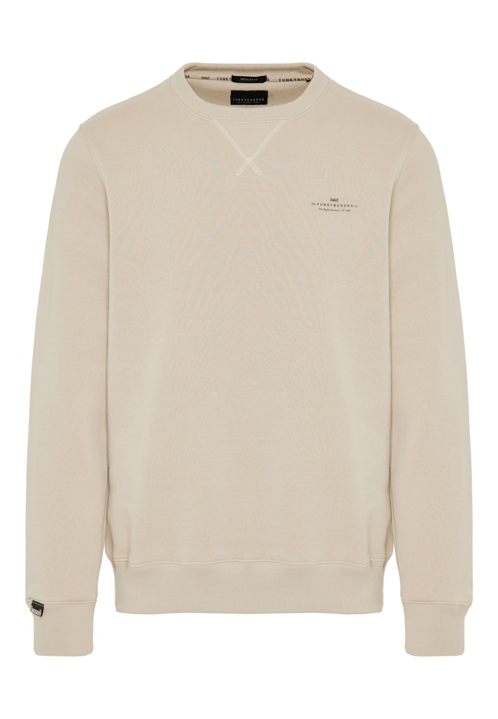 Funky Buddha Essential Greige Long Sleeved Crewneck