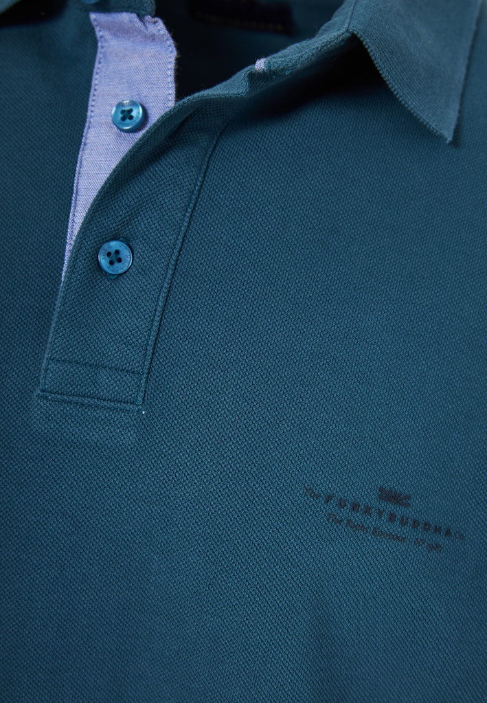 Funky Buddha Long Sleeved Indian Teal Polo Shirt