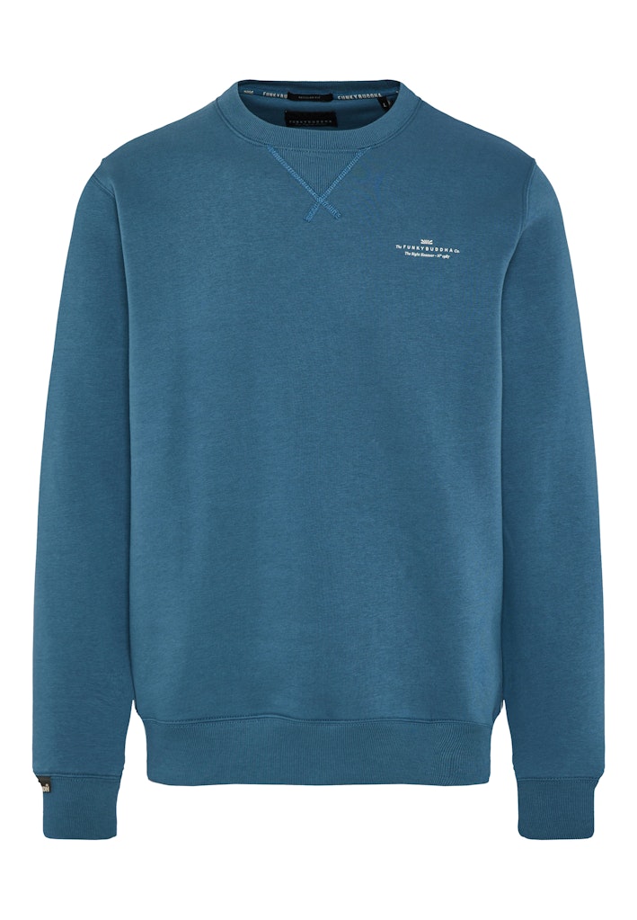 Funky Buddha Essential Indian Teal Long Sleeved Crewneck