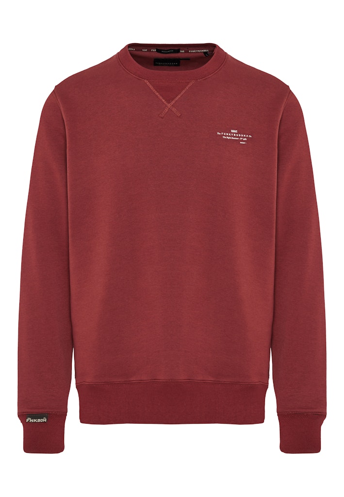 Funky Buddha Essential Maroon Long Sleeved Crewneck