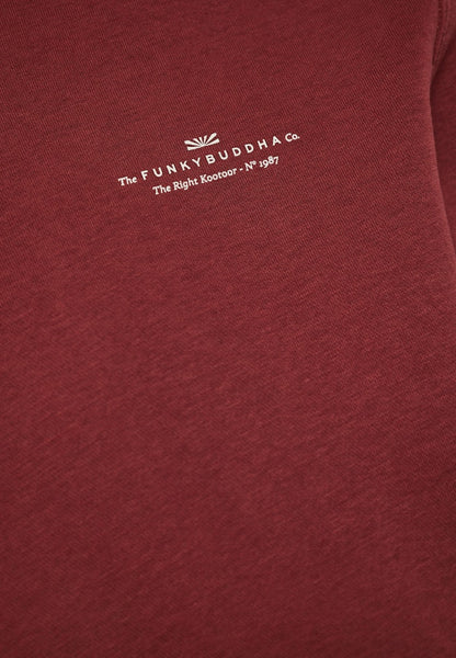 Funky Buddha Essential Maroon Long Sleeved Crewneck