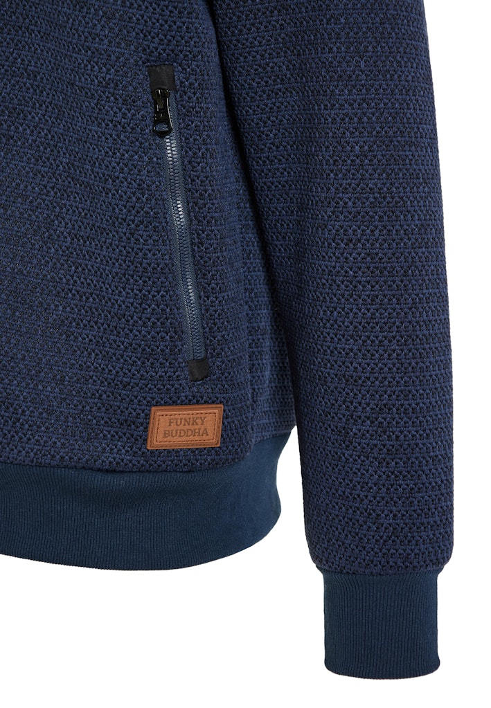 Funky Buddha Navy Mel Full-Zip Jacket Hoodie