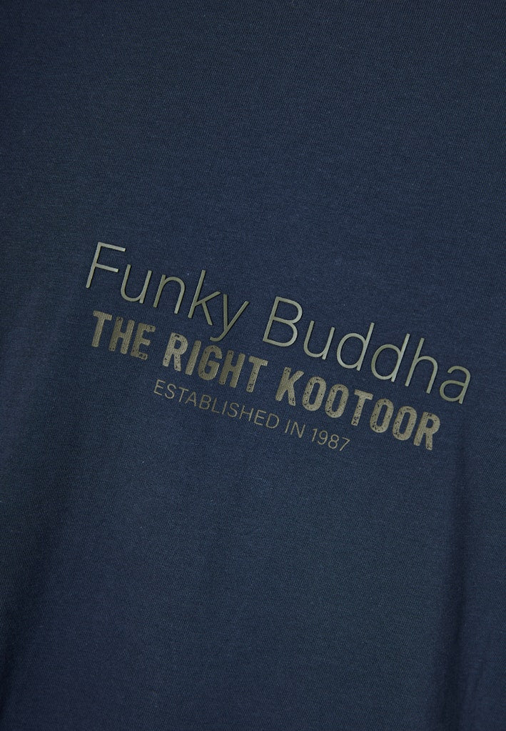 Funky Buddha Long Sleeved Navy Branded Print Crewneck