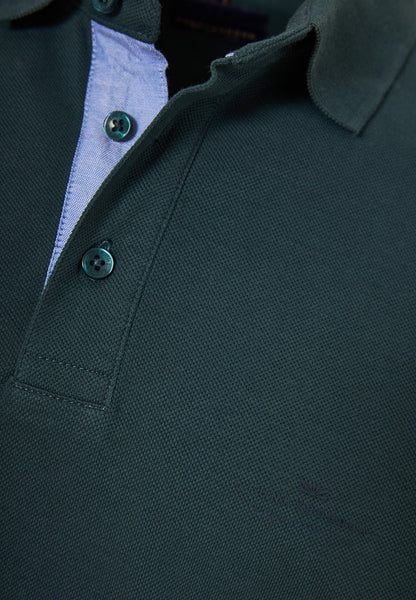 Funky Buddha Long Sleeved Pine Green Polo Shirt