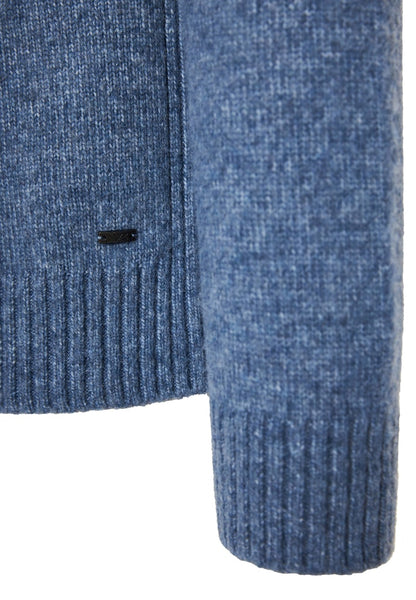 Funky Buddha Stone Blue Half-Zip Knitted Sweater