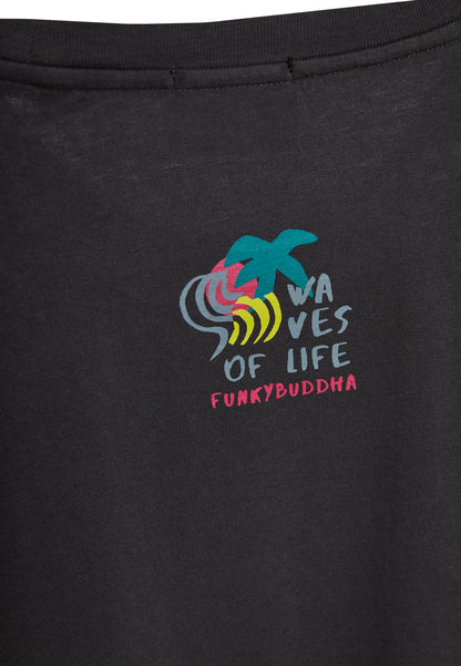 Funky Buddha Relaxed Fit Anthracite Abstract Print T-Shirt