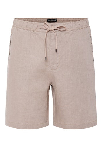 Funky Buddha Comfort Fit Garment Dyed Greige Linen Βερμούδα
