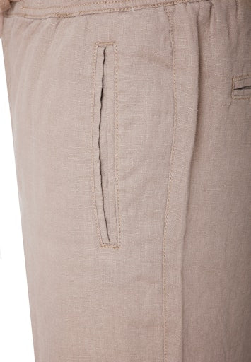 Funky Buddha Comfort Fit Garment Dyed Greige Linen Βερμούδα