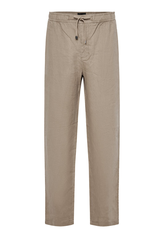 Funky Buddha Comfort Fit Greige Linen Pants