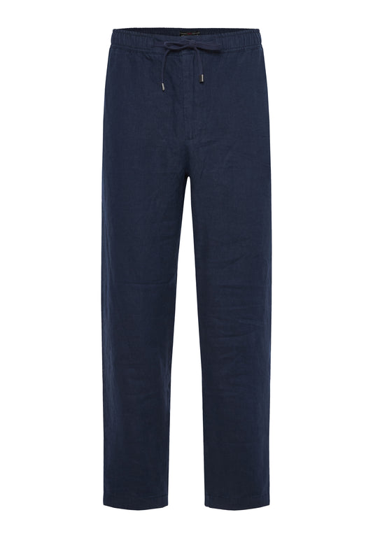 Funky Buddha Comfort Fit Navy Linen Pants