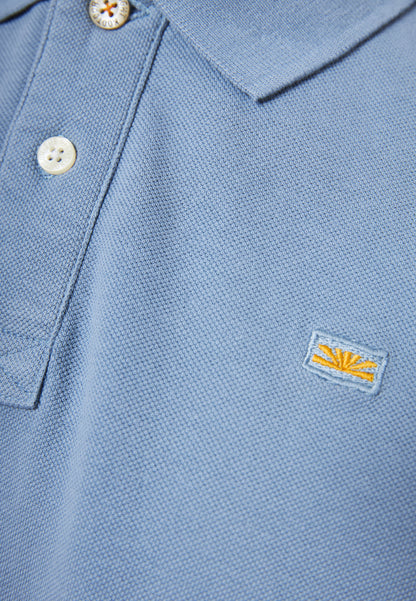 Funky Buddha Smoke Blue Polo T-Shirt