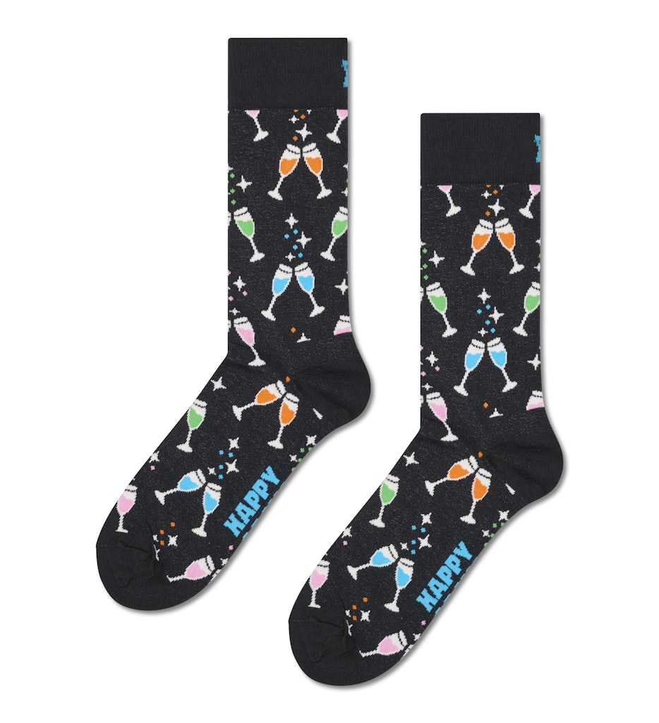 Happy Socks Black Champagne Toast
