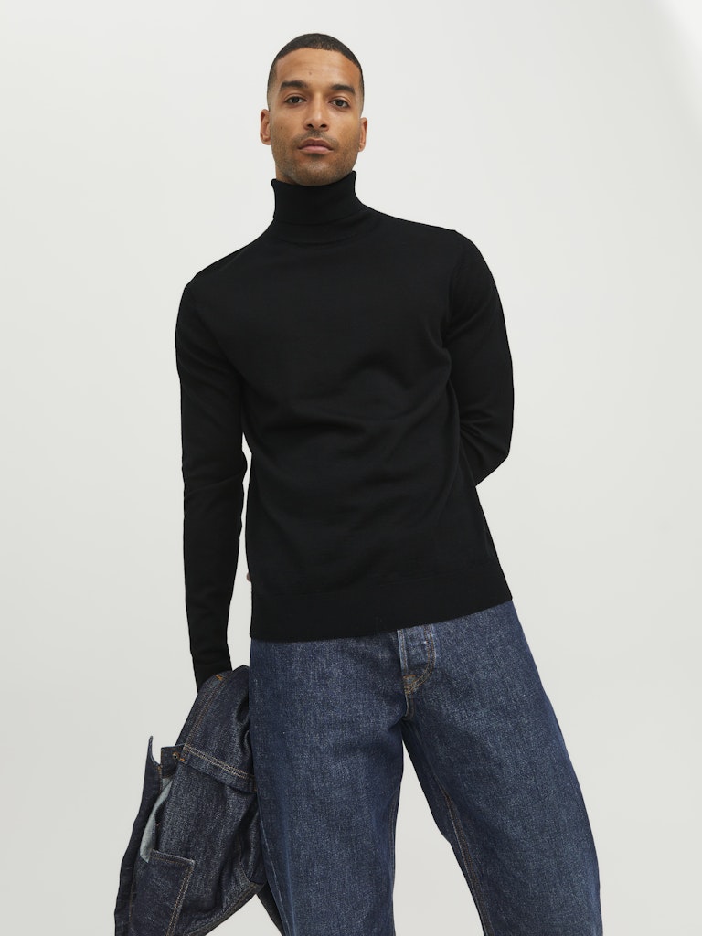 Jack&Jones JPRCCMERINO Black Knit Roll Neck
