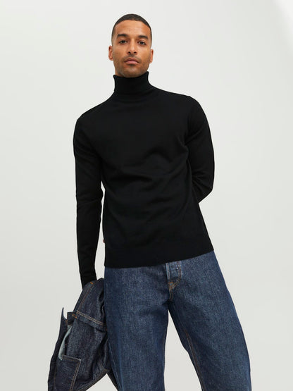 Jack&Jones JPRCCMERINO Black Knit Roll Neck