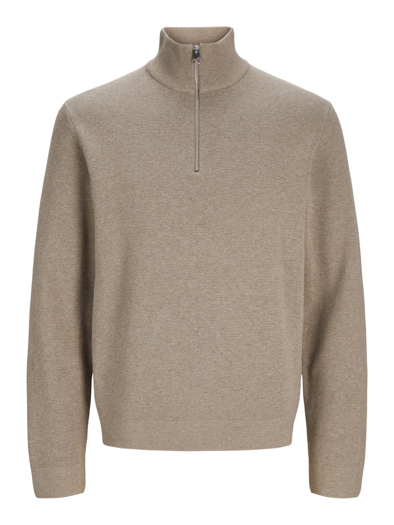 Jack&Jones Greige Melange JPRCCMILANO Knit Half-Zip