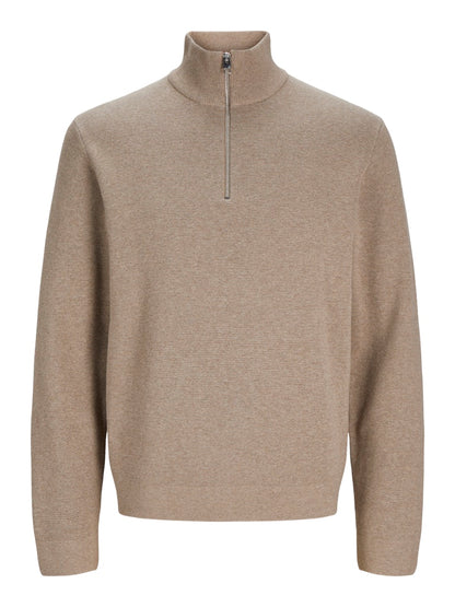 Jack&Jones Greige Melange JPRCCMILANO Knit Half-Zip