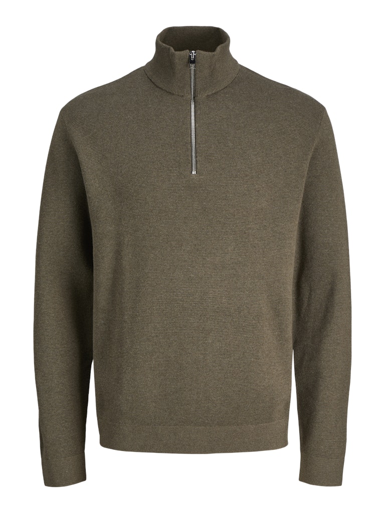 Jack&Jones Stone Grey Melange JPRCCMILANO Knit Half-Zip