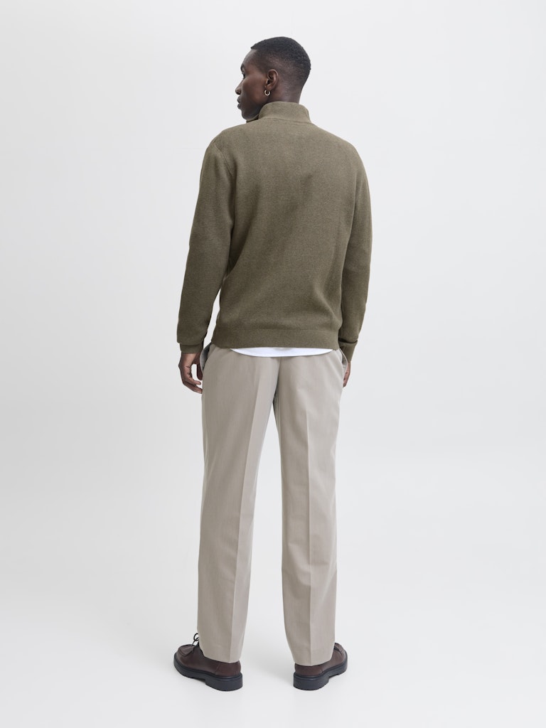 Jack&Jones Stone Grey Melange JPRCCMILANO Knit Half-Zip