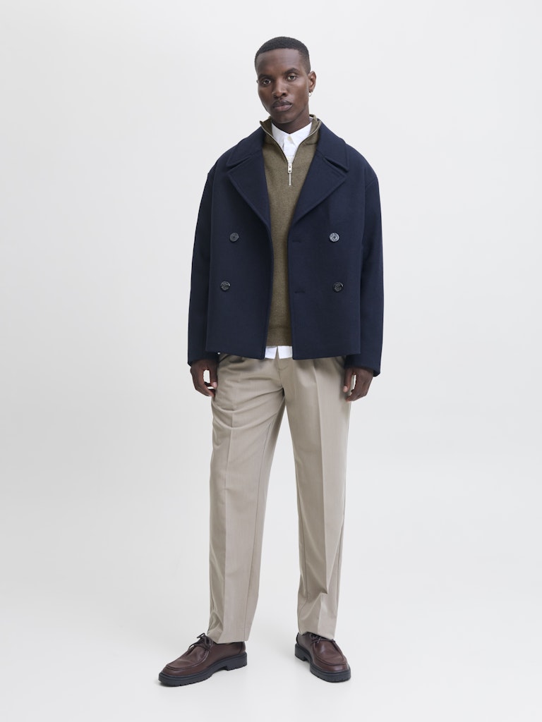 Jack&Jones Stone Grey Melange JPRCCMILANO Knit Half-Zip