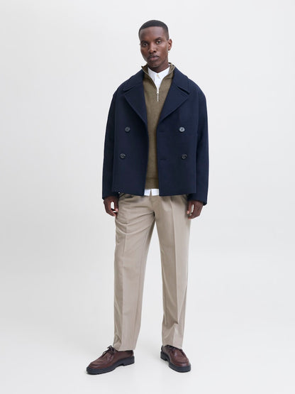 Jack&Jones Stone Grey Melange JPRCCMILANO Knit Half-Zip