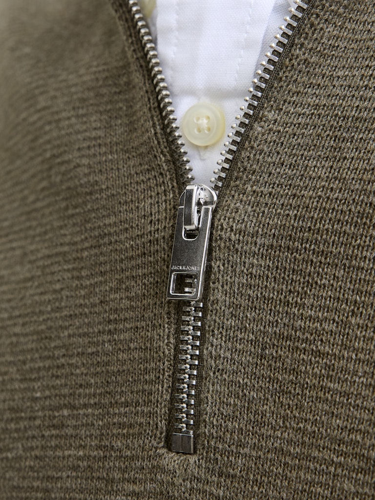 Jack&Jones Stone Grey Melange JPRCCMILANO Knit Half-Zip