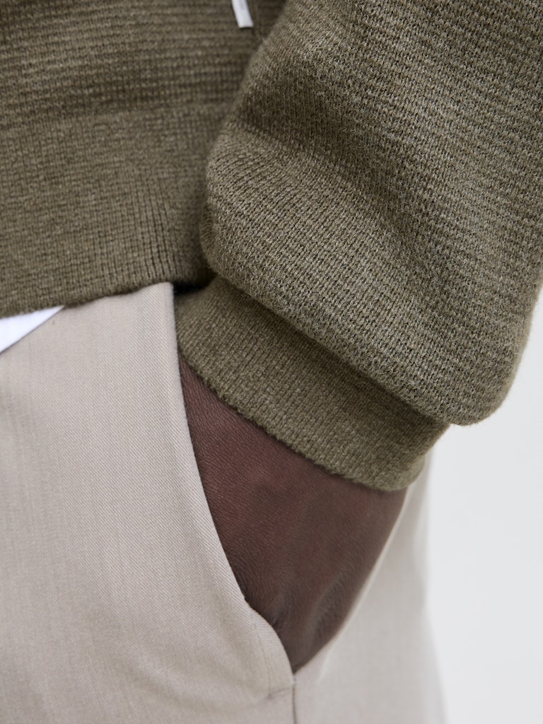 Jack&Jones Stone Grey Melange JPRCCMILANO Knit Half-Zip