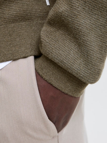 Jack&Jones Stone Grey Melange JPRCCMILANO Knit Half-Zip