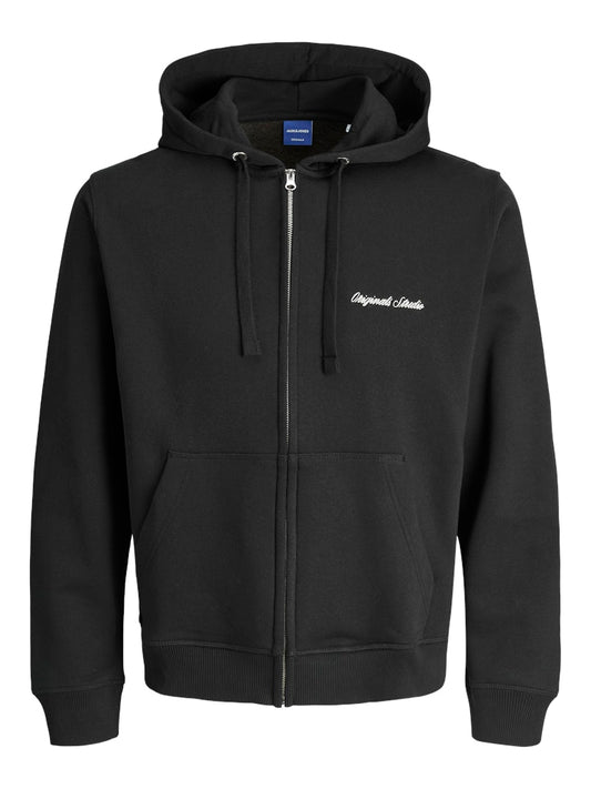 Jack&Jones Black Full Zip Hoodie