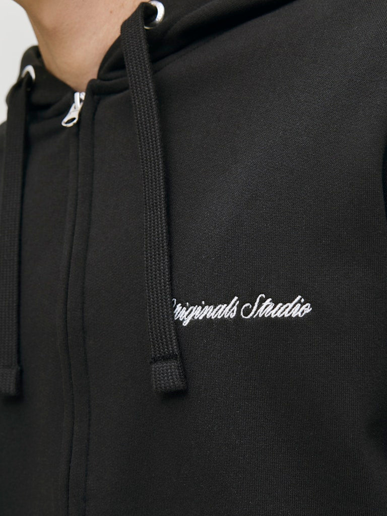 Jack&Jones Black Full Zip Hoodie