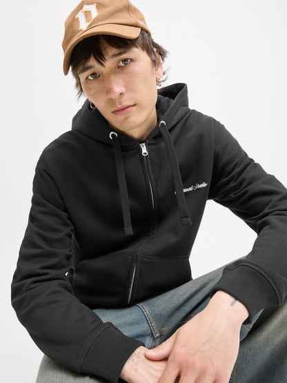 Jack&Jones Black Full Zip Hoodie