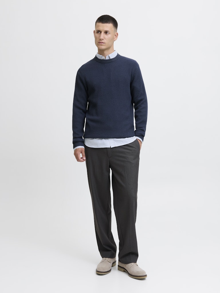 Jack&Jones JPRBLAREAGAN Dark Navy Knitted Crewneck Sweater