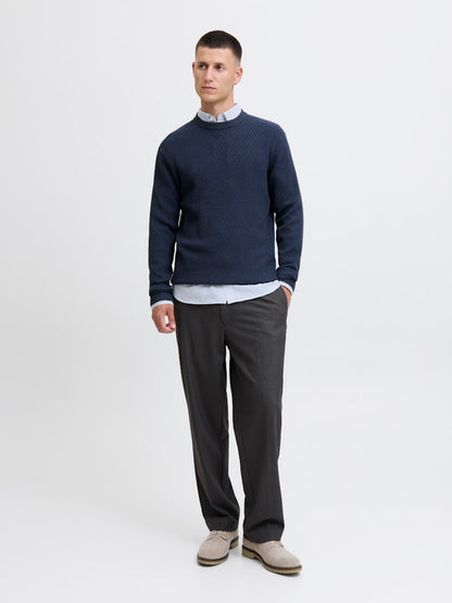 Jack&Jones JPRBLAREAGAN Dark Navy Knitted Crewneck Sweater