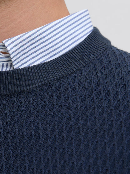 Jack&Jones JPRBLAREAGAN Dark Navy Knitted Crewneck Sweater