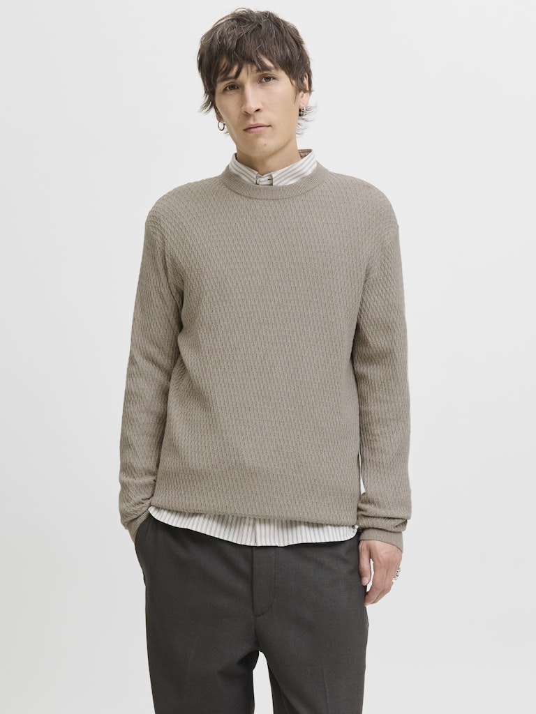 Jack&Jones JPRBLAREAGAN Greige Knitted Crewneck Sweater
