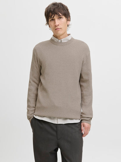 Jack&Jones JPRBLAREAGAN Greige Knitted Crewneck Sweater