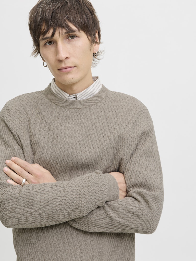 Jack&Jones JPRBLAREAGAN Greige Knitted Crewneck Sweater