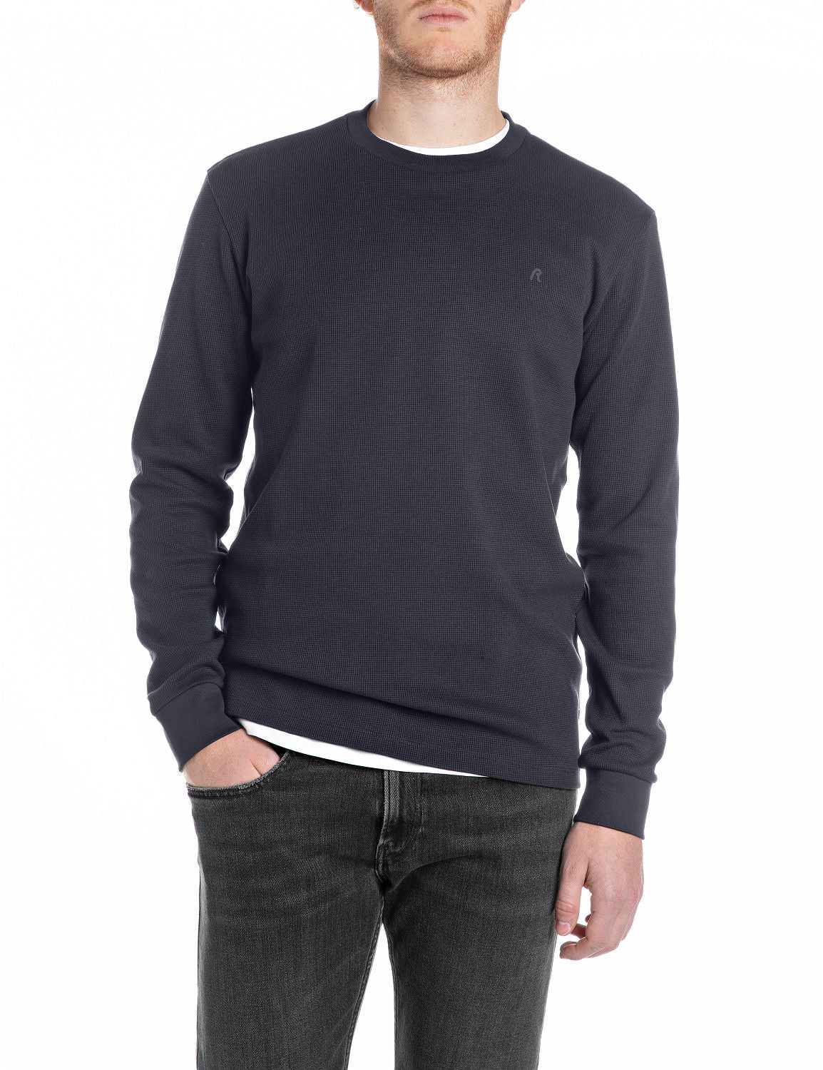 Replay Long Sleeved Grey Crewneck