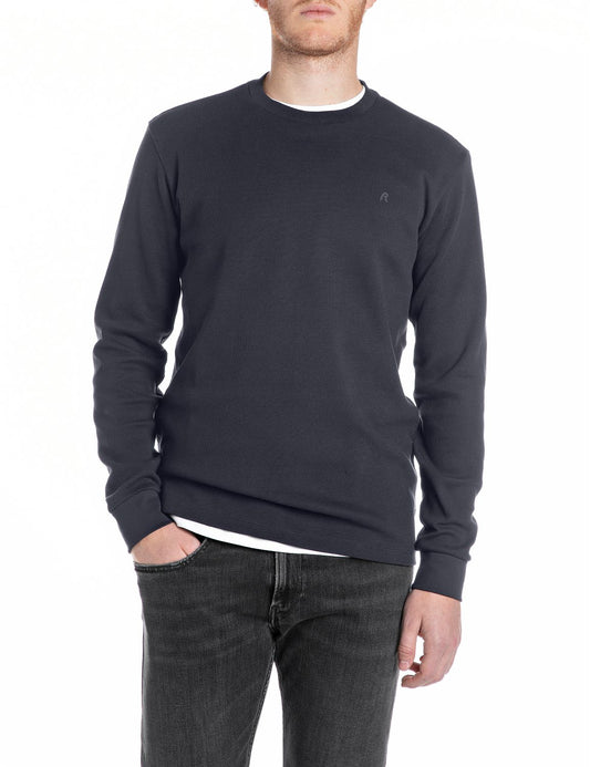 Replay Long Sleeved Grey Crewneck